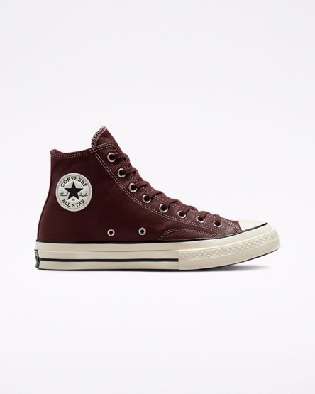 Tenis Converse Chuck 70 Couro Seasonal Color Cano Alto Masculino Bordeaux | PT V04810P